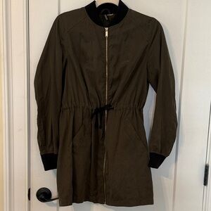 H&M Khaki Green Jacket with Black Trim